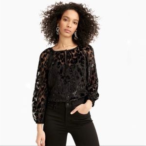 J Crew Popover Blouse in Burnout Leopard